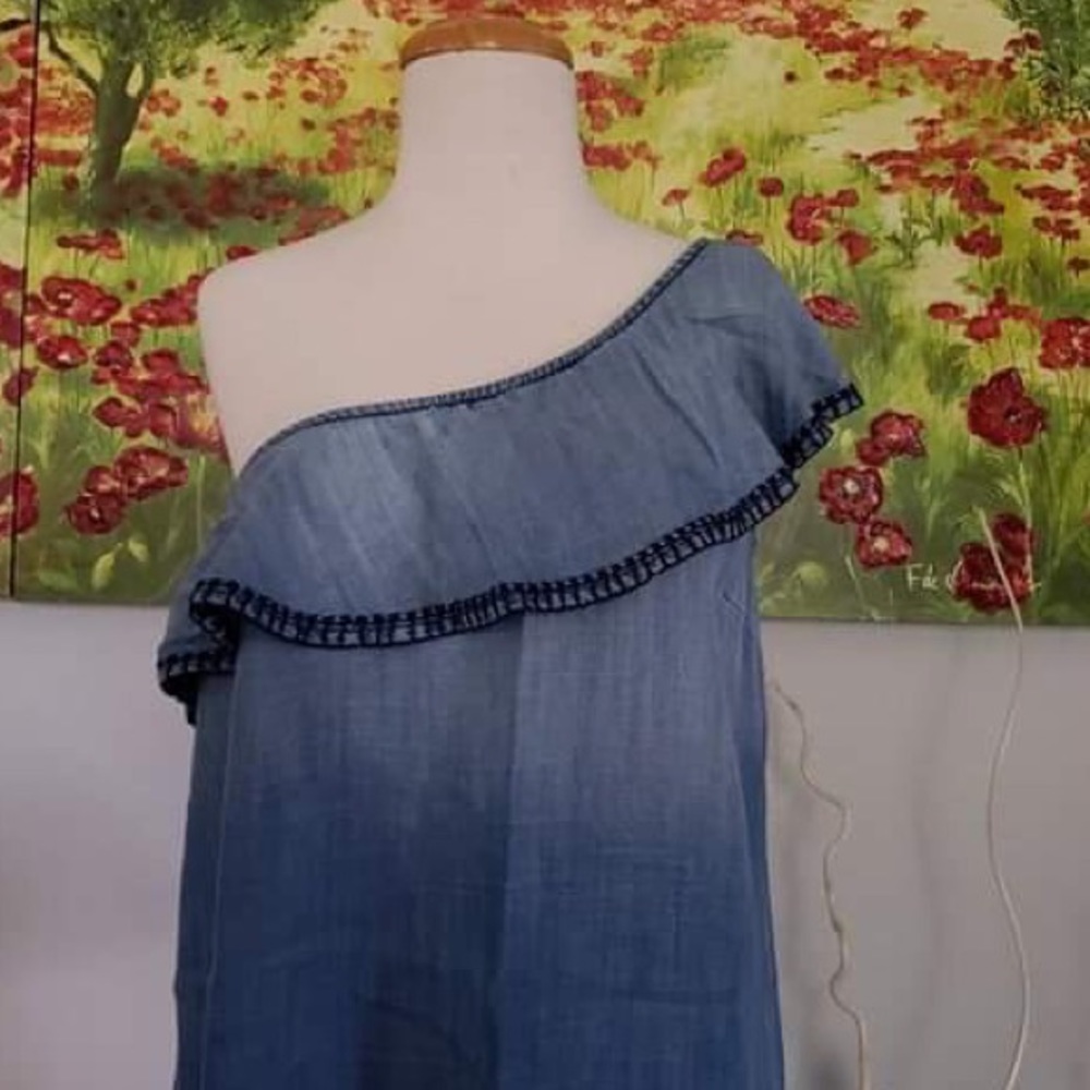 Cloth and stone one shoulder ruffle dress - Picture 5 of 8